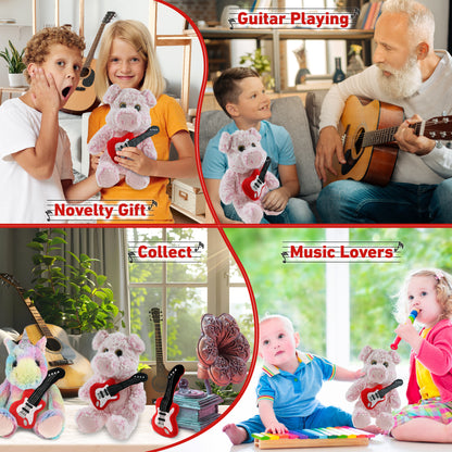 SUPER-SOFT PLUSH - SITTING PIG WITH GUITAR ADD ON