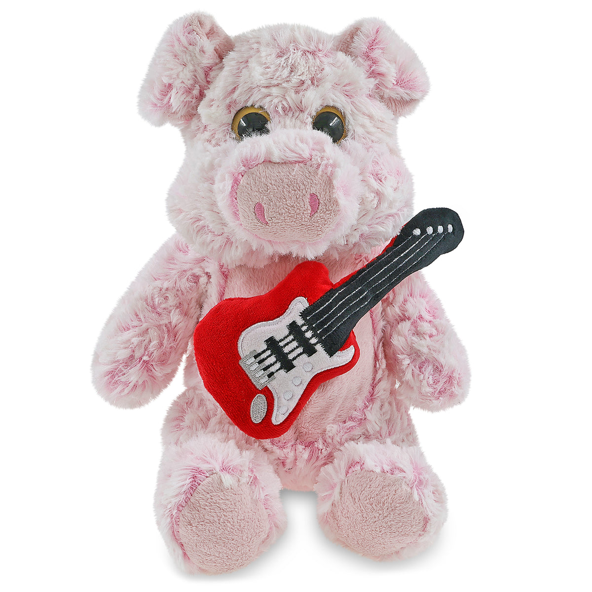 SUPER-SOFT PLUSH - SITTING PIG WITH GUITAR ADD ON