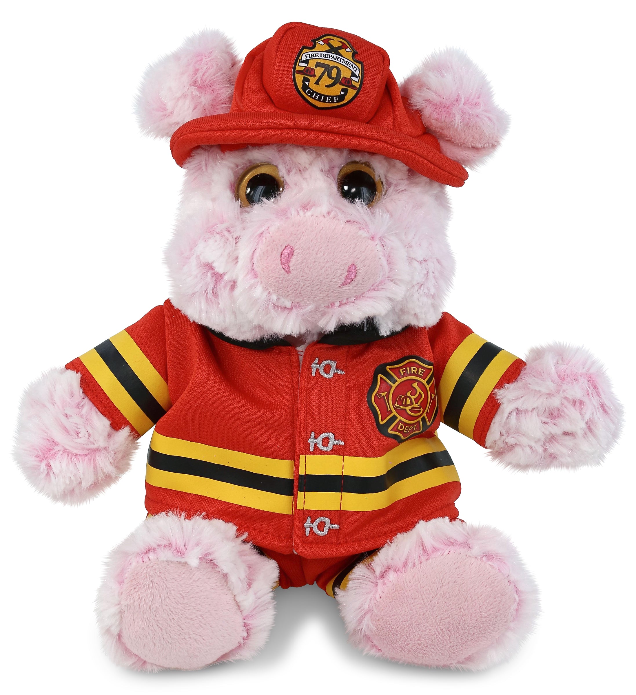 PLUSH FIREMAN - SUPER-SOFT PLUSH - SITTING PIG