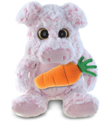 DolliBu Happy Easter Super Soft Plush Sitting Pig with Carrot Plush - 9 Inches