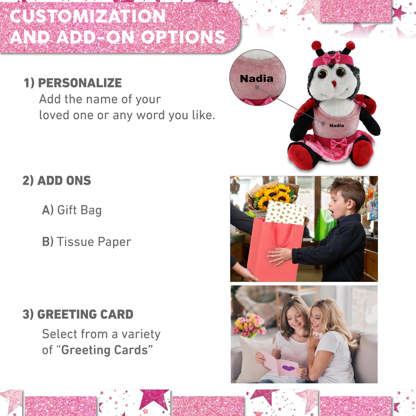 SUPER-SOFT PLUSH - SITTING LADYBUG WITH BALLERINA DRESS UP