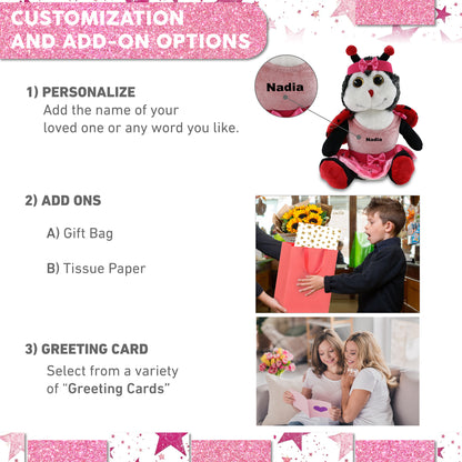 SUPER-SOFT PLUSH - SITTING LADYBUG WITH BALLERINA DRESS UP