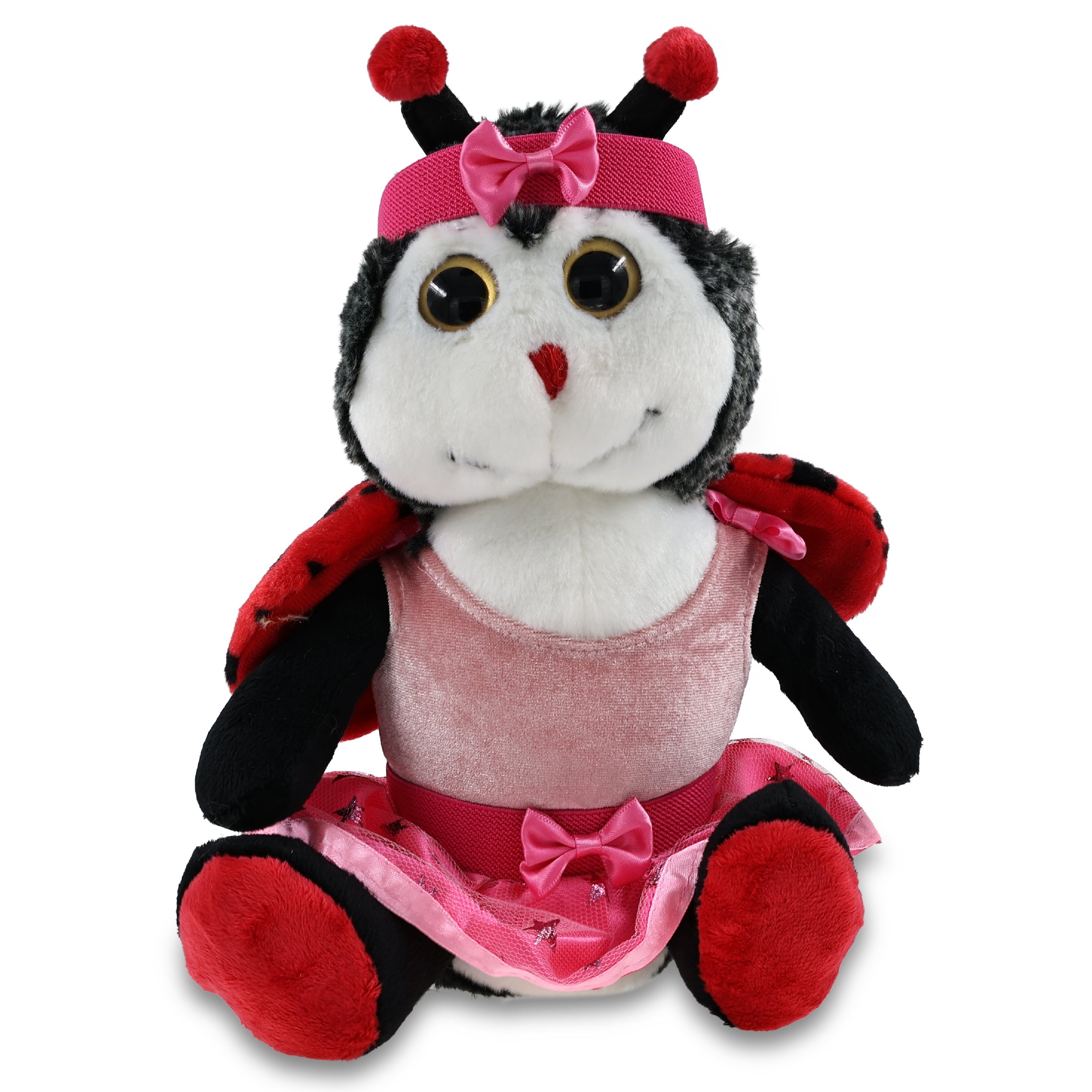 SUPER-SOFT PLUSH - SITTING LADYBUG WITH BALLERINA DRESS UP