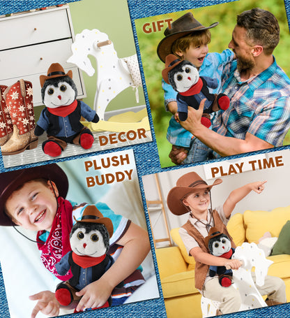 SUPER-SOFT PLUSH - SITTING LADYBUG With COWBOY Dress Up