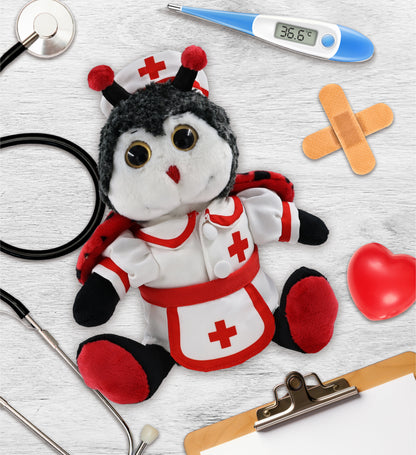 SUPER-SOFT PLUSH - SITTING LADYBUG NURSE