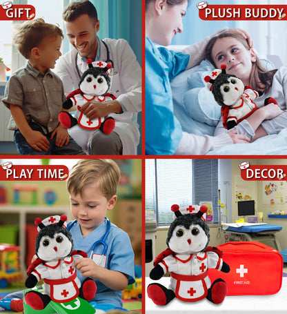 SUPER-SOFT PLUSH - SITTING LADYBUG NURSE
