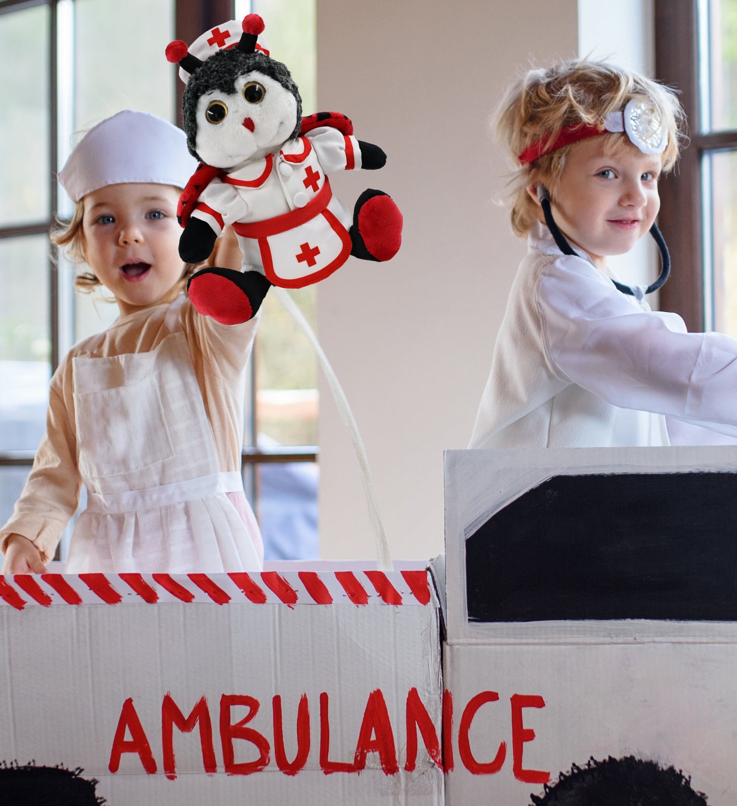 SUPER-SOFT PLUSH - SITTING LADYBUG NURSE