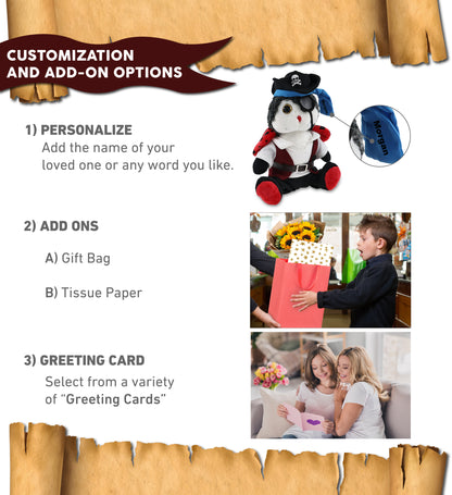 SUPER-SOFT PLUSH - SITTING LADYBUG PIRATE DRESS UP