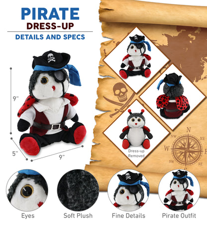 SUPER-SOFT PLUSH - SITTING LADYBUG PIRATE DRESS UP
