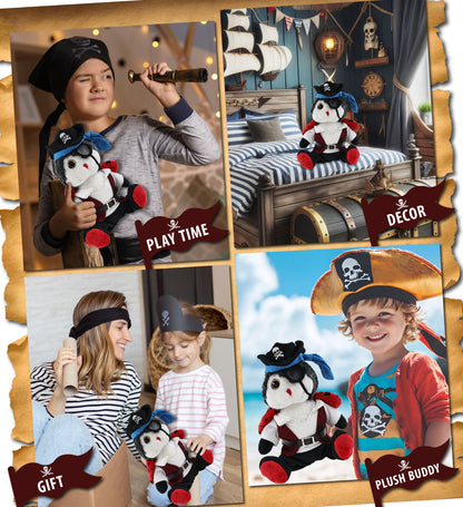 SUPER-SOFT PLUSH - SITTING LADYBUG PIRATE DRESS UP