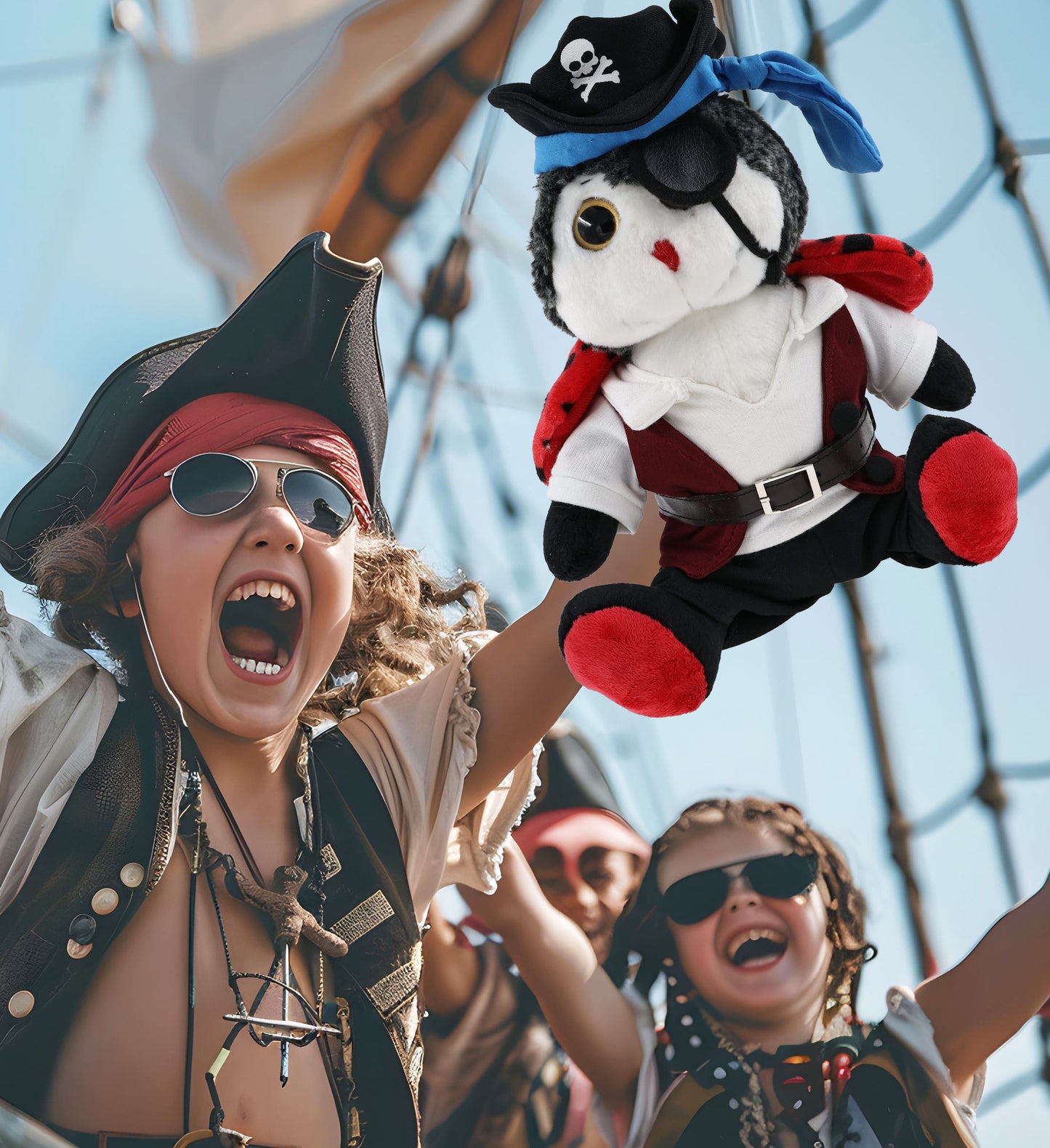 SUPER-SOFT PLUSH - SITTING LADYBUG PIRATE DRESS UP