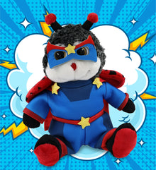 SUPER-SOFT PLUSH - SITTING LADYBUG With SUPER HERO Dress Up