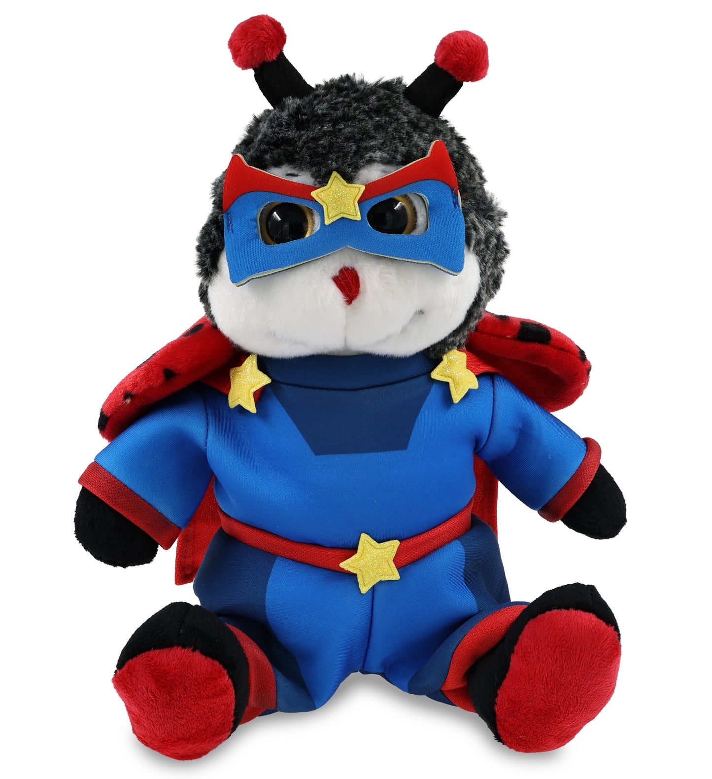 SUPER-SOFT PLUSH - SITTING LADYBUG With SUPER HERO Dress Up