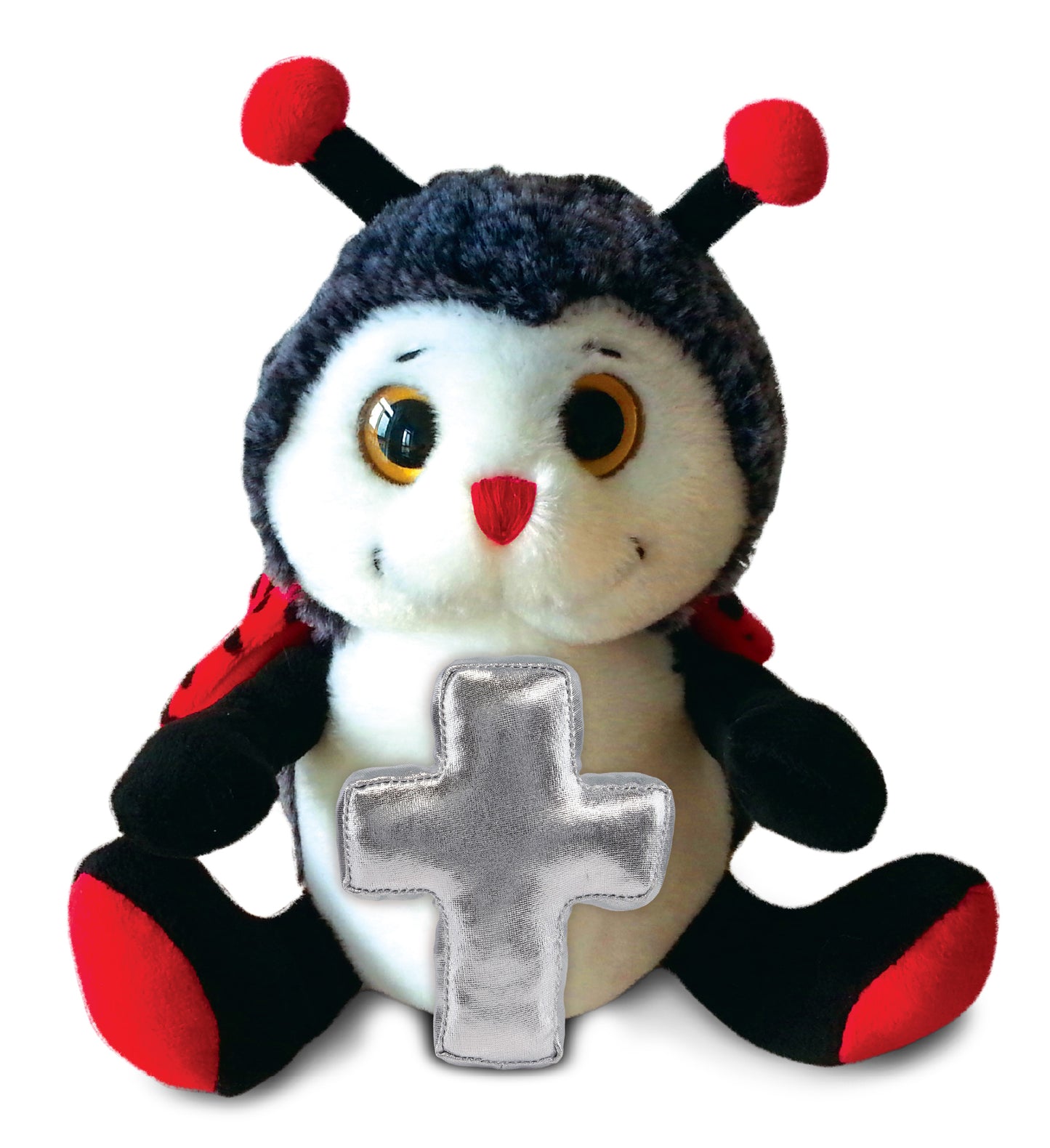 PLUSH CROSS - SUPER-SOFT PLUSH - SITTING LADYBUG