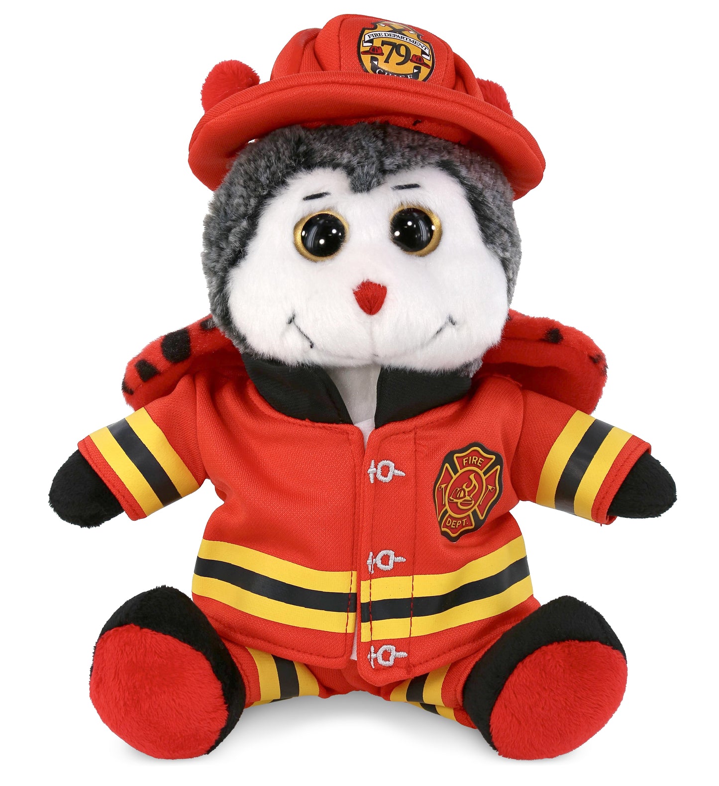 PLUSH FIREMAN - SUPER-SOFT PLUSH - SITTING LADYBUG