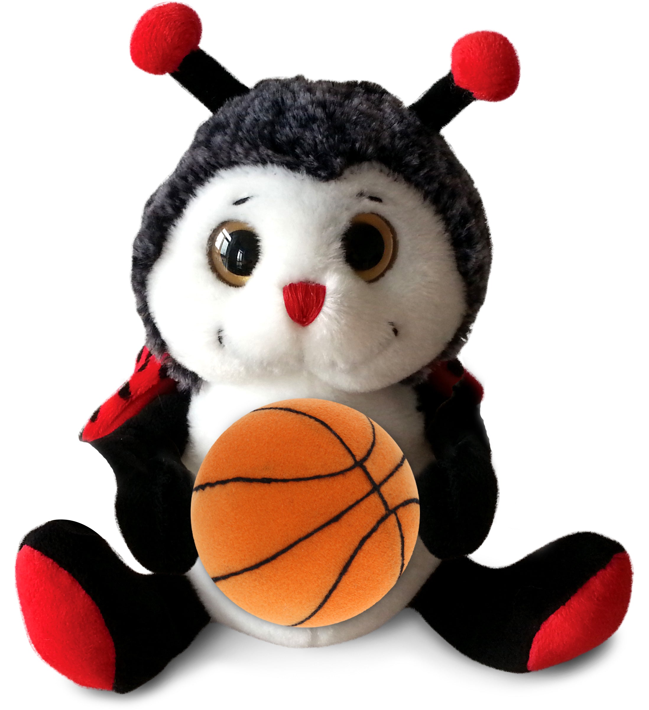 PLUSH BASKETBALL - SUPER-SOFT PLUSH - SITTING LADYBUG