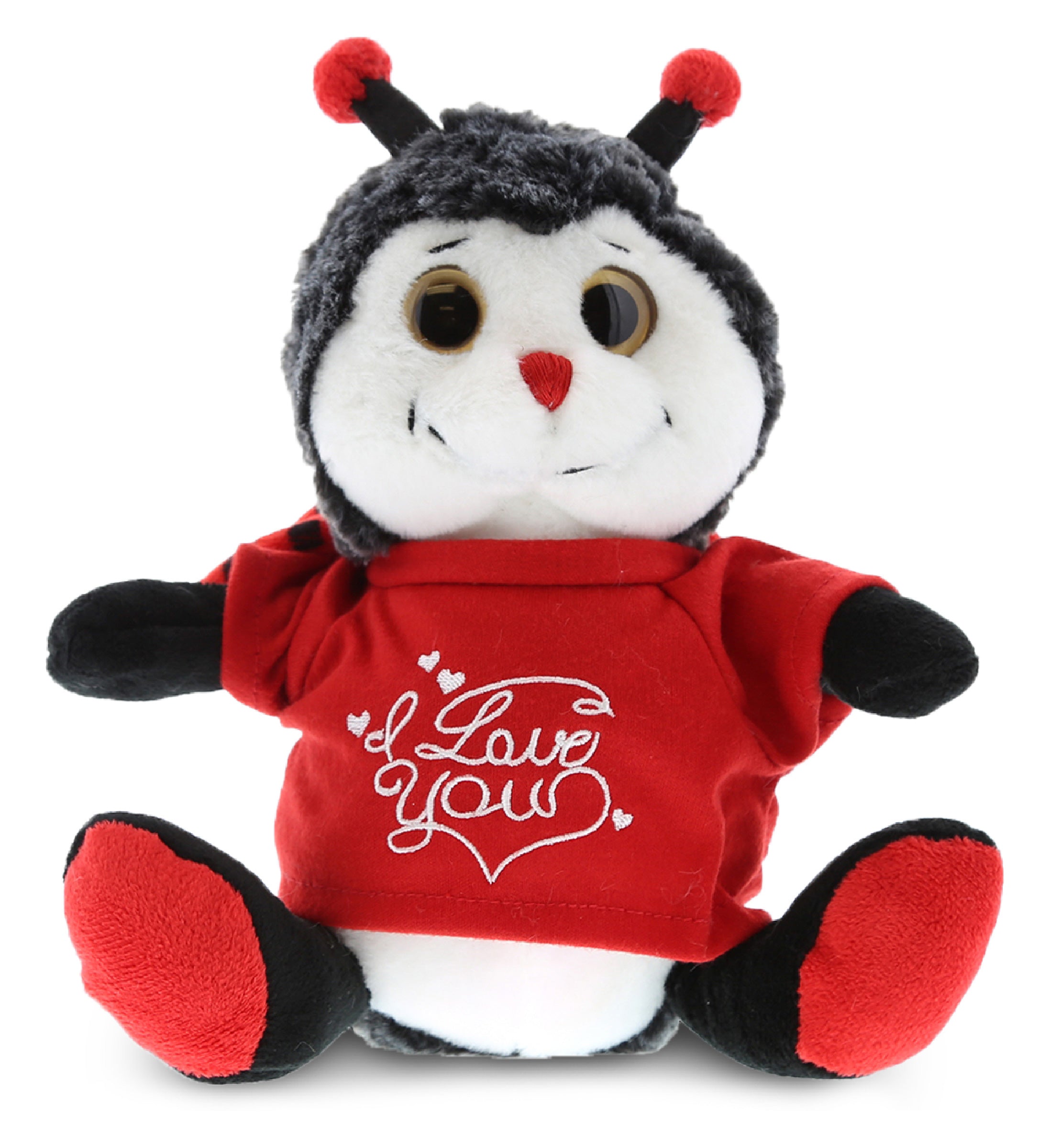 PLUSH I LOVE YOU RED SHIRT- SUPER-SOFT PLUSH - SITTING LADYBUG