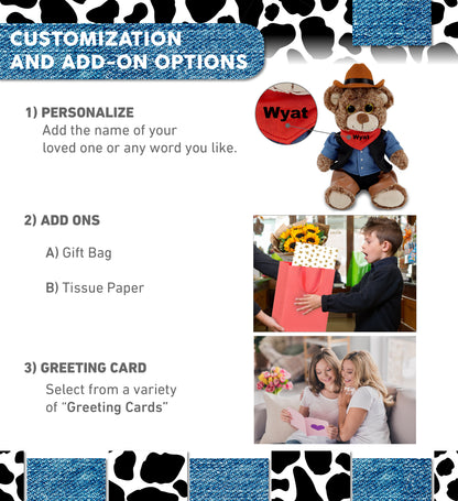 SUPER-SOFT PLUSH - SITTING BROWN BEAR COWBOY DRESS UP