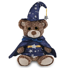 SUPER-SOFT PLUSH - SITTING BROWN BEAR WITH WIZARD DRESS UP