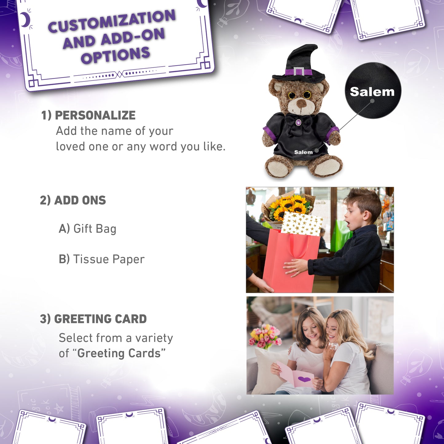 SUPER-SOFT PLUSH - SITTING BROWN BEAR WITH WITCH DRESS UP