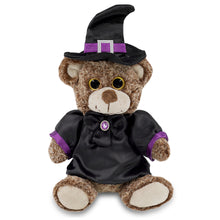 SUPER-SOFT PLUSH - SITTING BROWN BEAR WITH WITCH DRESS UP