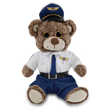 SUPER-SOFT PLUSH - SITTING BROWN BEAR WITH PILOT DRESS UP