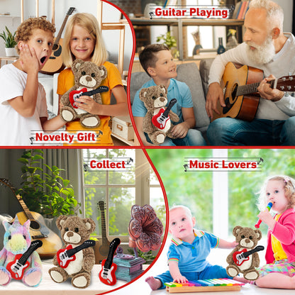SUPER-SOFT PLUSH - SITTING BROWN BEAR WITH GUITAR ADD ON
