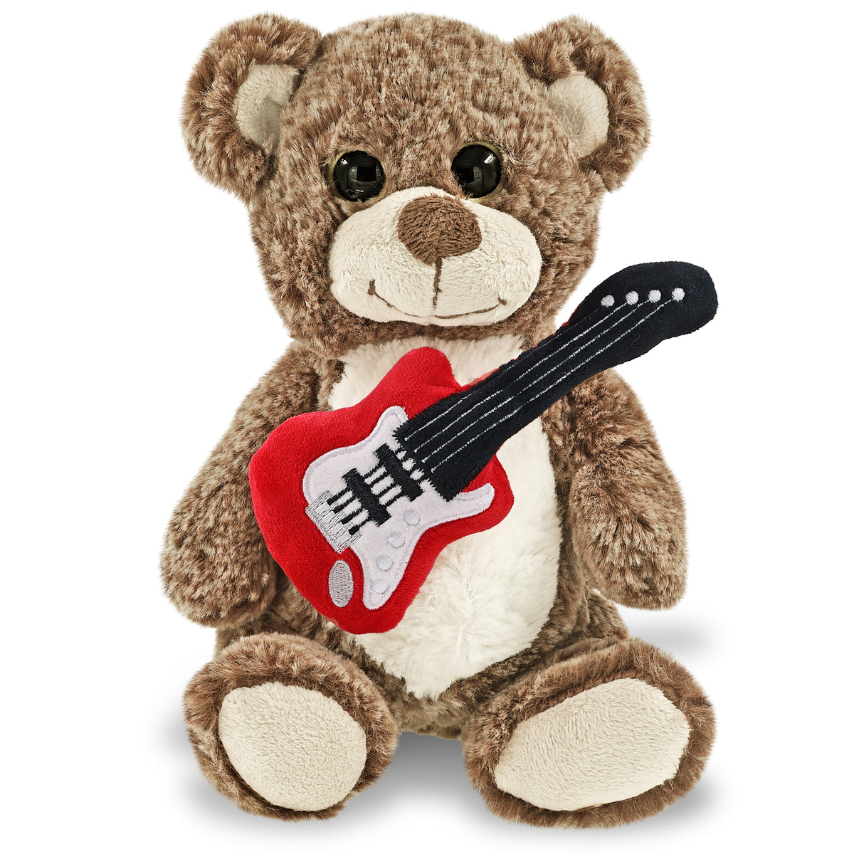 SUPER-SOFT PLUSH - SITTING BROWN BEAR WITH GUITAR ADD ON