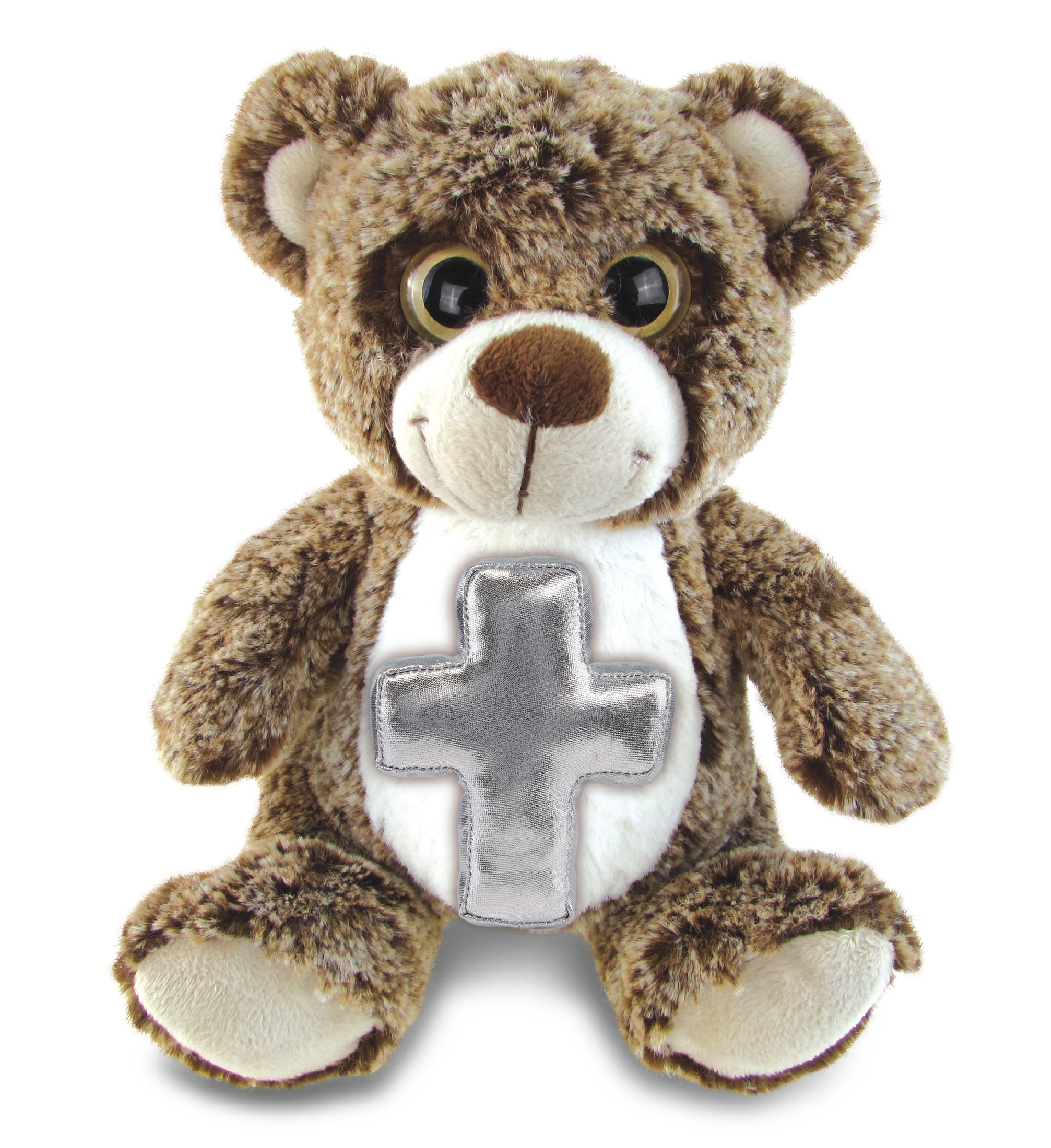 PLUSH CROSS - SUPER-SOFT PLUSH - SITTING BROWN BEAR