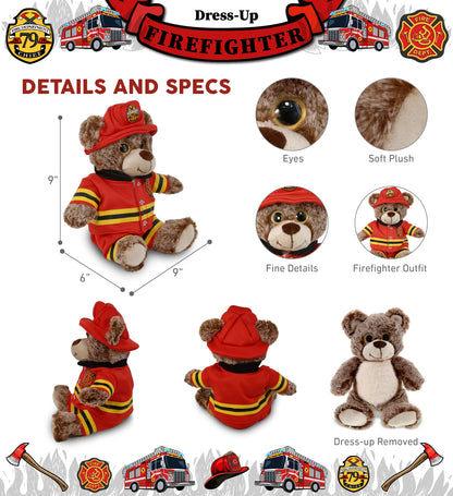 PLUSH FIREMAN - SUPER-SOFT PLUSH - SITTING BROWN BEAR