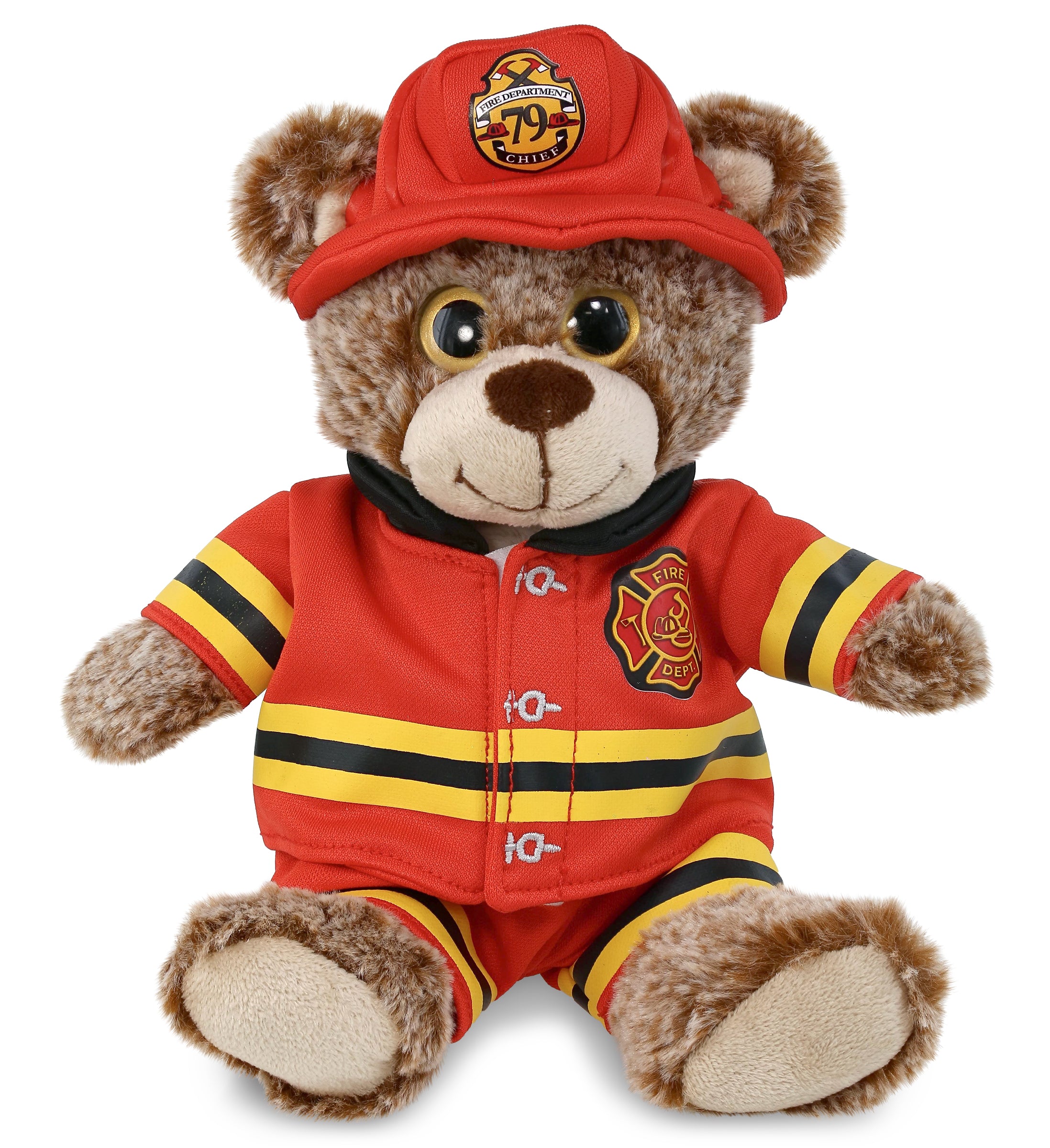 PLUSH FIREMAN - SUPER-SOFT PLUSH - SITTING BROWN BEAR