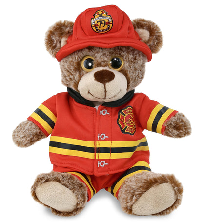 PLUSH FIREMAN - SUPER-SOFT PLUSH - SITTING BROWN BEAR