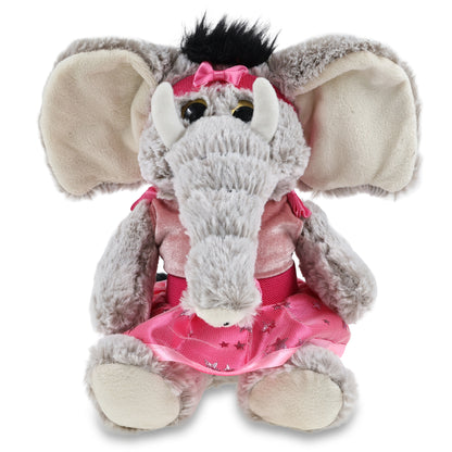 SUPER-SOFT PLUSH - SITTING ELEPHANT WITH BALLERINA DRESS UP