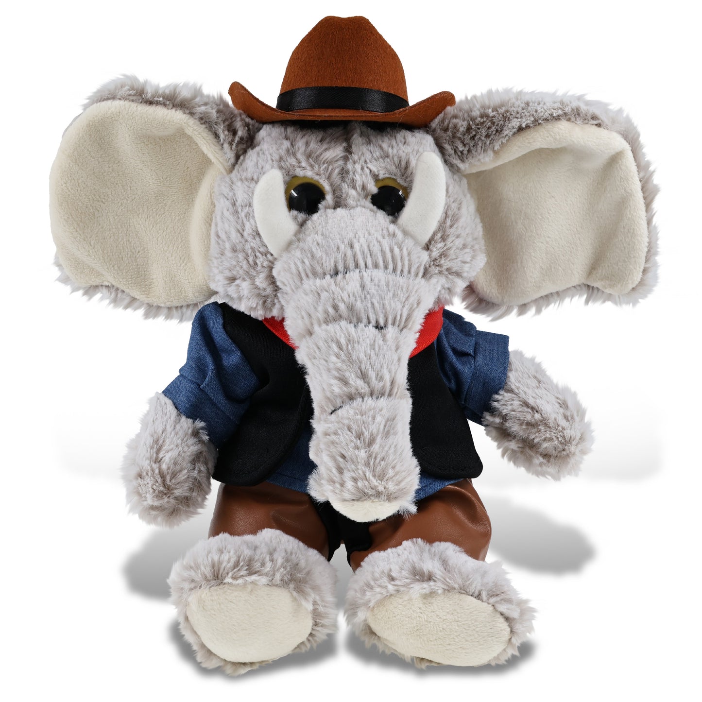 SUPER-SOFT PLUSH - SITTING ELEPHANT With COWBOY Dress Up