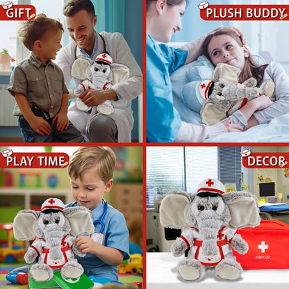 SUPER-SOFT PLUSH - SITTING ELEPHANT NURSE