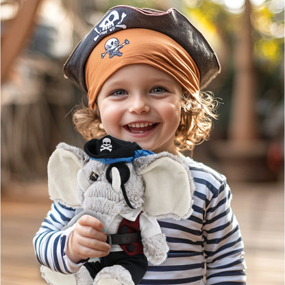 SUPER-SOFT PLUSH - SITTING ELEPHANT PIRATE DRESS UP