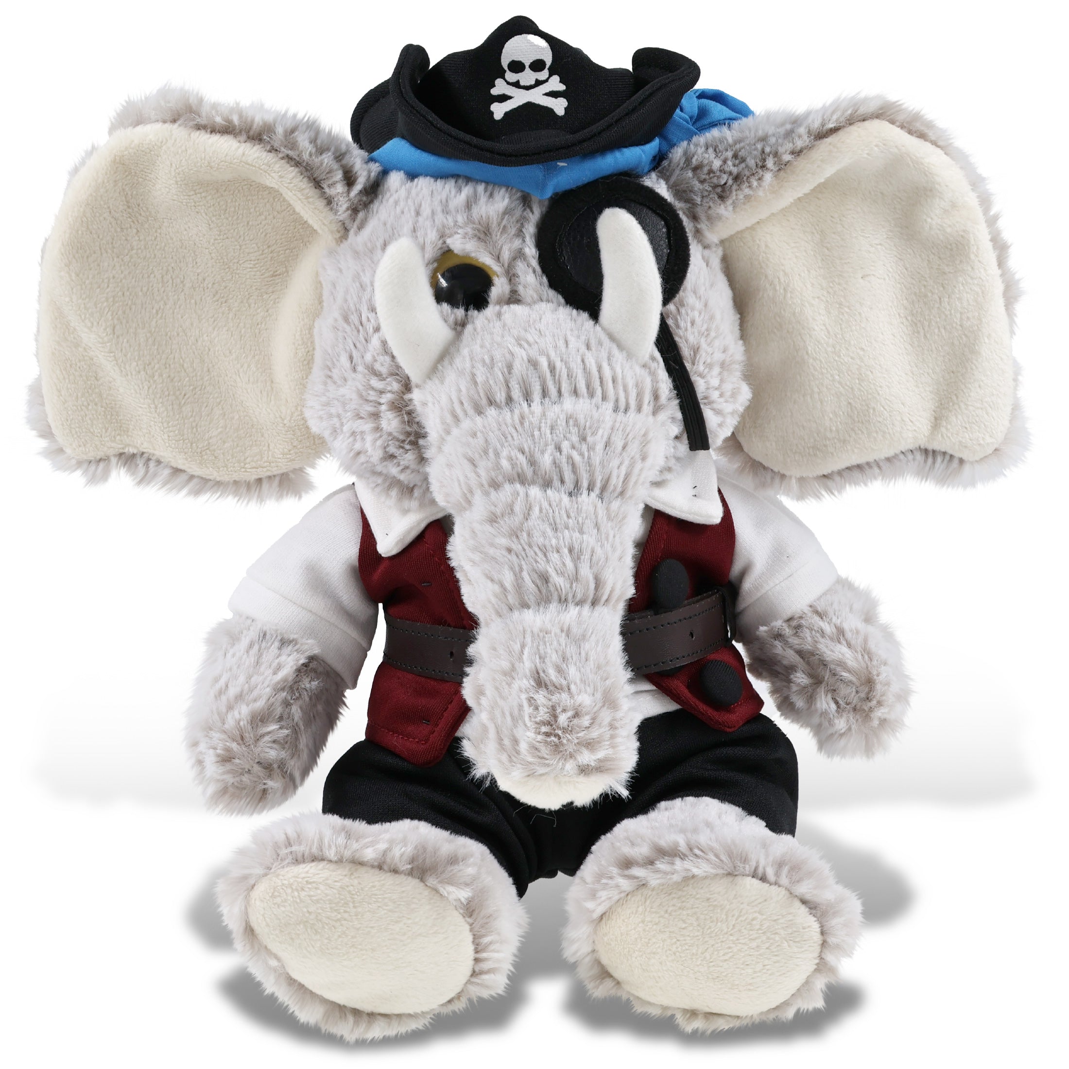 SUPER-SOFT PLUSH - SITTING ELEPHANT PIRATE DRESS UP