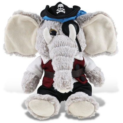 SUPER-SOFT PLUSH - SITTING ELEPHANT PIRATE DRESS UP