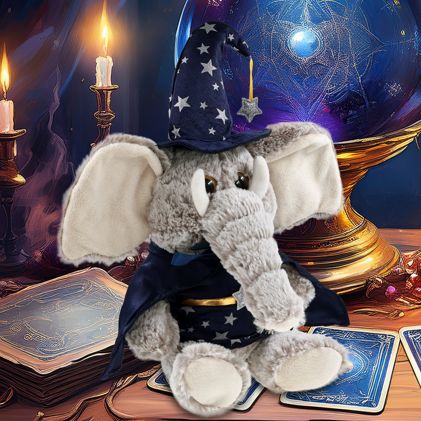 SUPER-SOFT PLUSH - SITTING ELEPHANT WIZARD