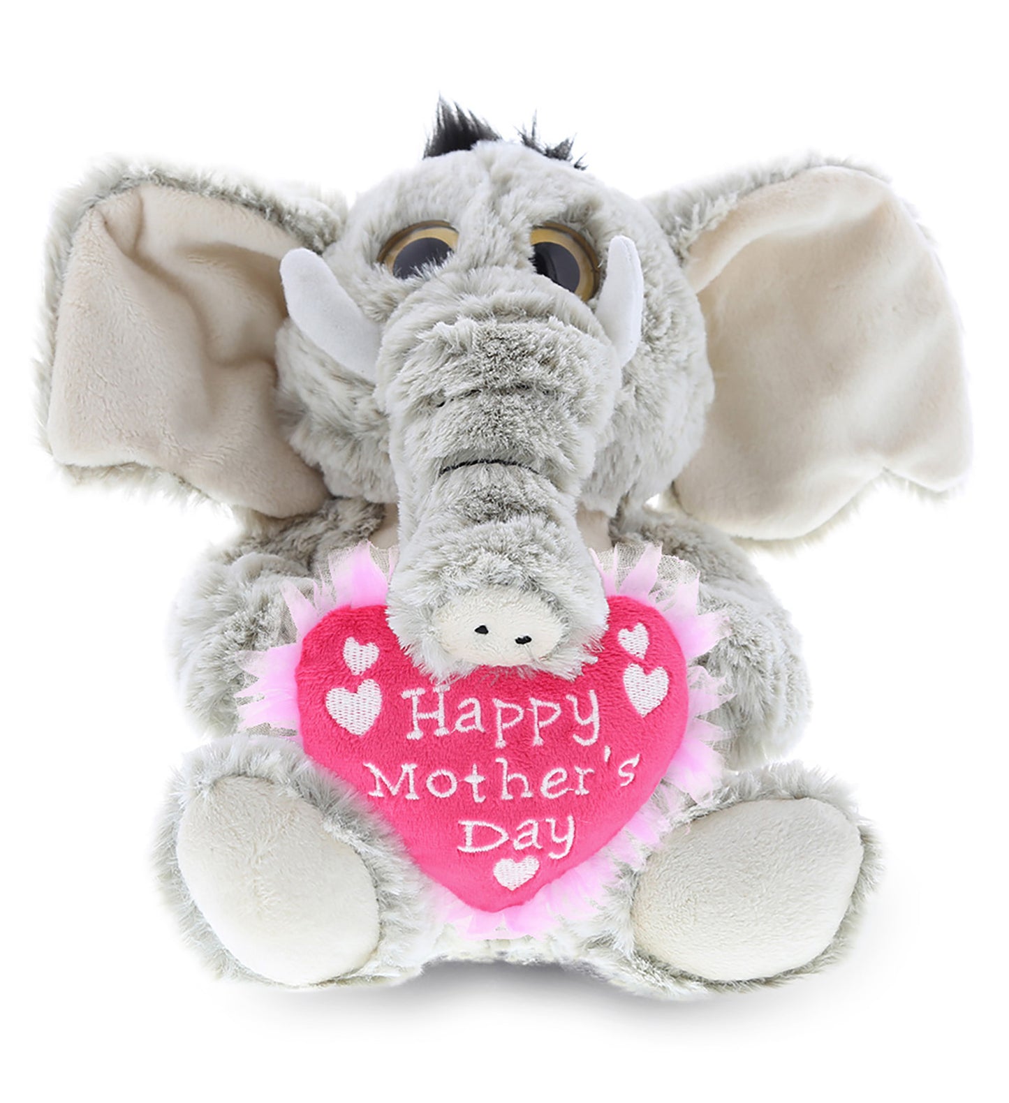 PLUSH MOTHERS DAY HEART - SUPER-SOFT PLUSH - SITTING ELEPHANT