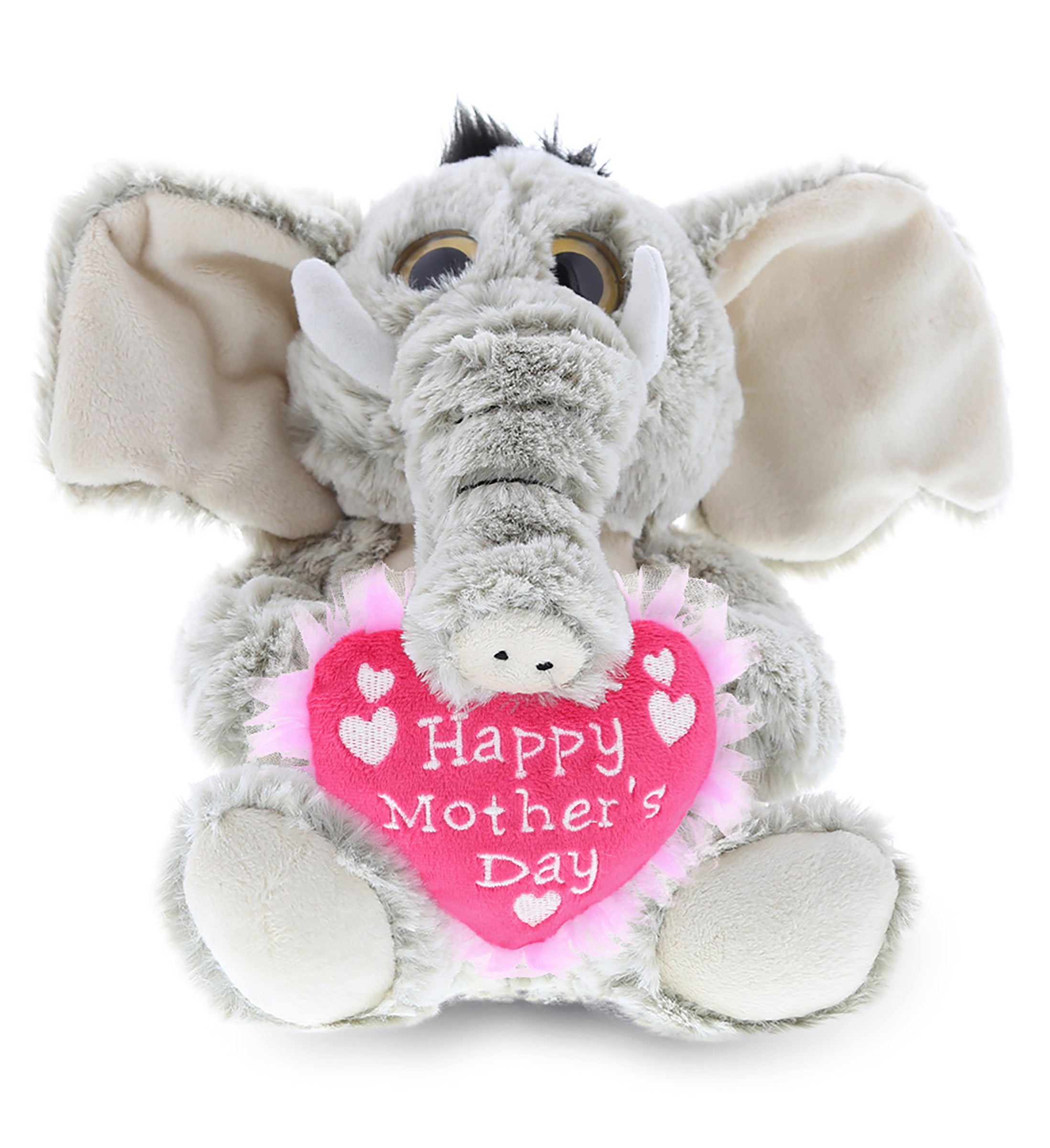 PLUSH MOTHERS DAY HEART - SUPER-SOFT PLUSH - SITTING ELEPHANT
