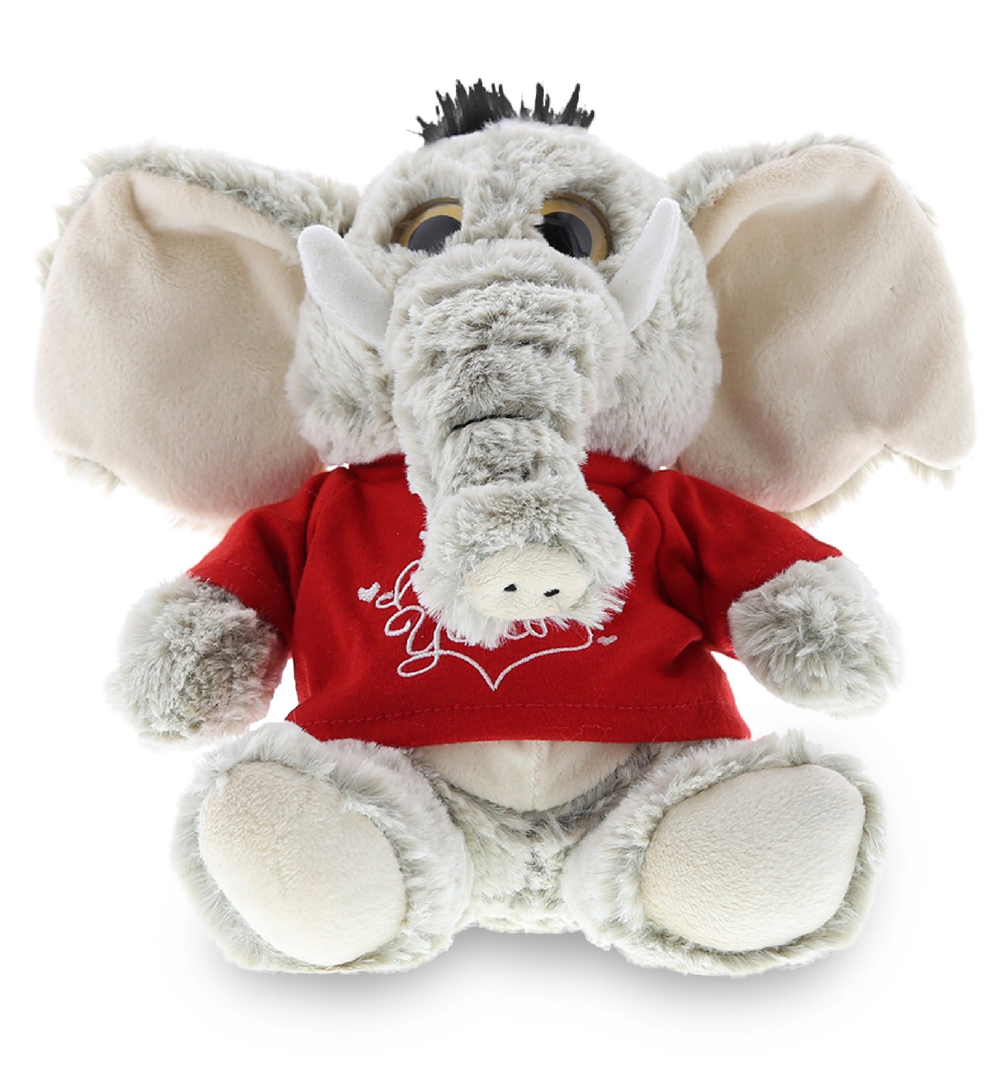 PLUSH I LOVE YOU RED SHIRT- SUPER-SOFT PLUSH - SITTING ELEPHANT