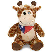 SUPER-SOFT PLUSH - SITTING GIRAFFE WITH TEXAS FLAG BANDANA
