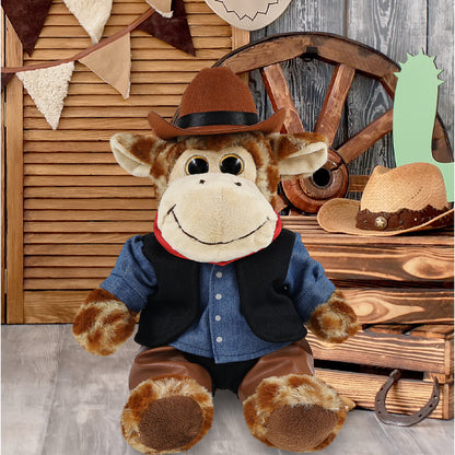 SUPER-SOFT PLUSH - SITTING GIRAFFE COWBOY DRESS UP