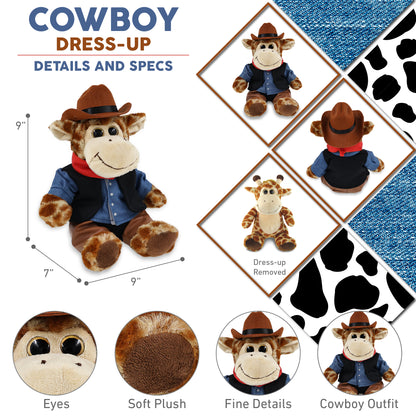 SUPER-SOFT PLUSH - SITTING GIRAFFE COWBOY DRESS UP