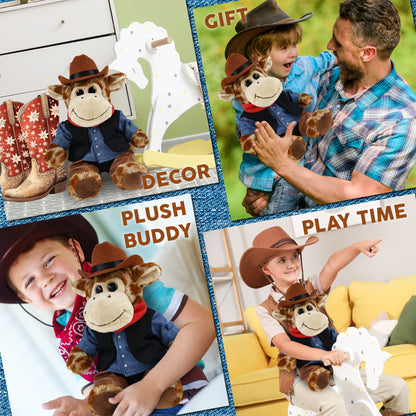 SUPER-SOFT PLUSH - SITTING GIRAFFE COWBOY DRESS UP