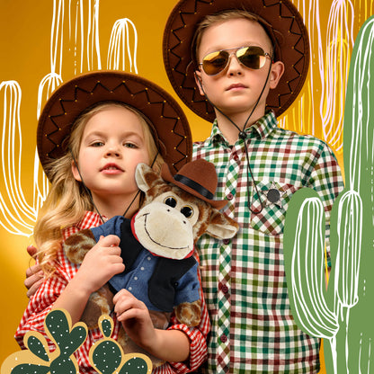 SUPER-SOFT PLUSH - SITTING GIRAFFE COWBOY DRESS UP