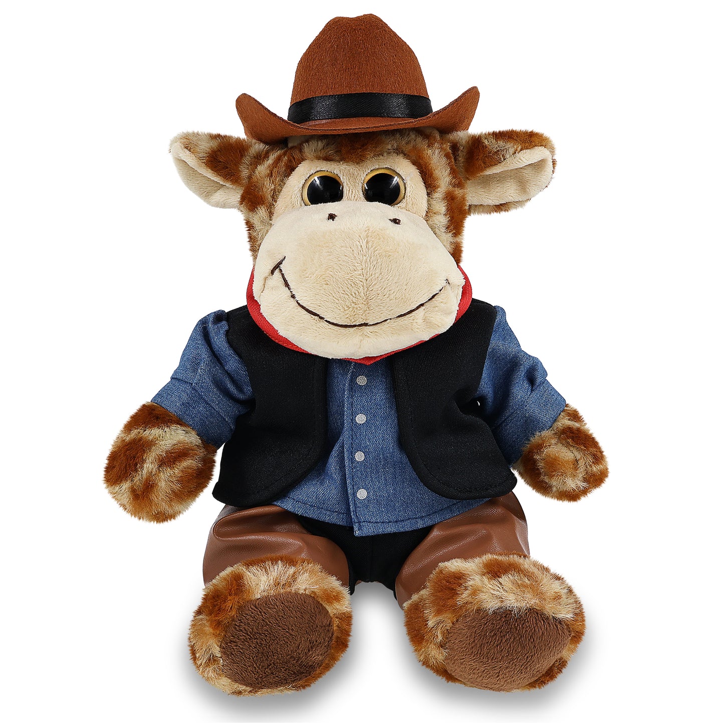 SUPER-SOFT PLUSH - SITTING GIRAFFE COWBOY DRESS UP
