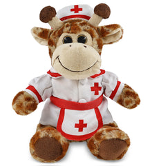 SUPER-SOFT PLUSH - SITTING GIRAFFE With NURSE Dress-Up