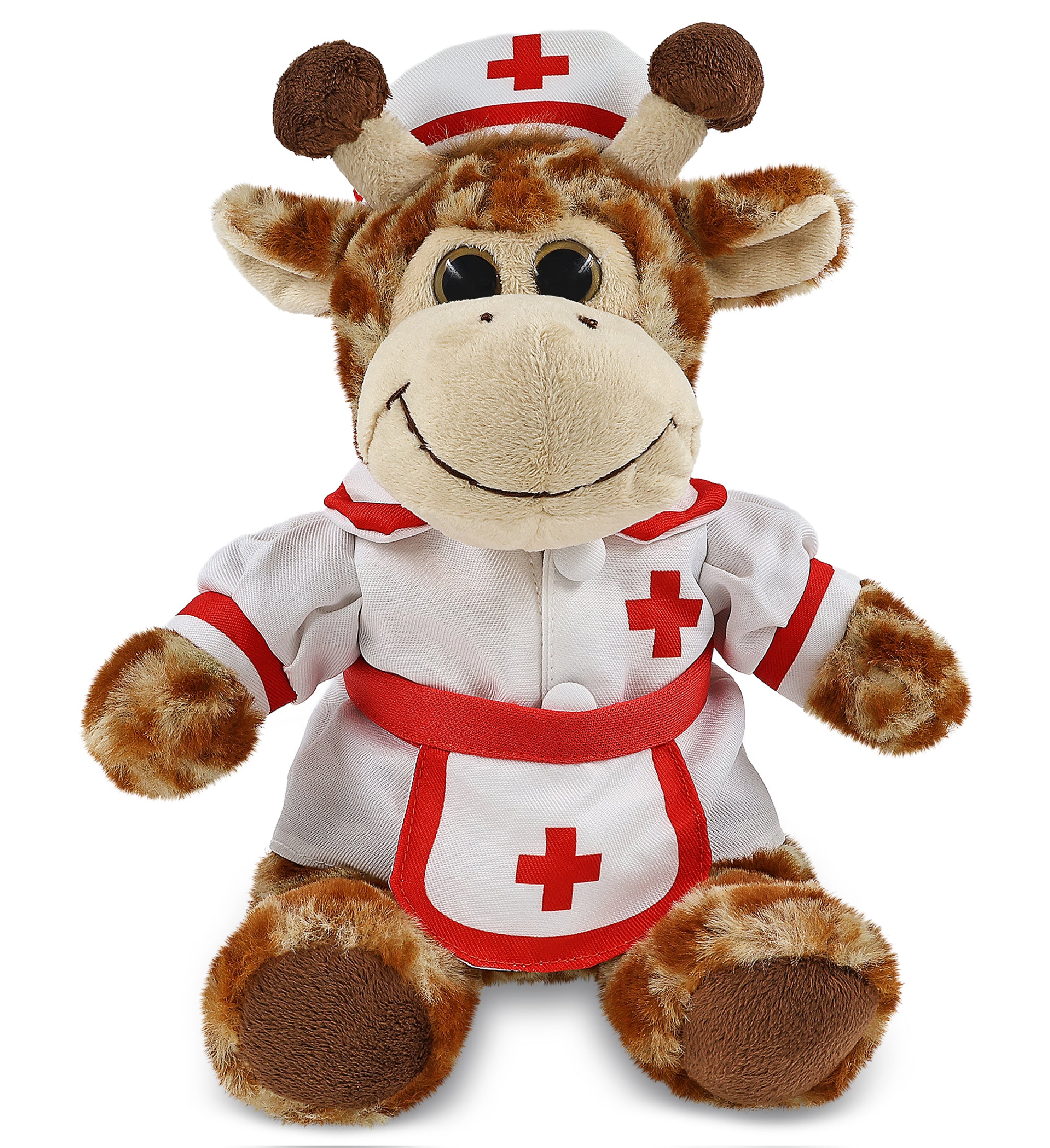 SUPER-SOFT PLUSH - SITTING GIRAFFE With NURSE Dress-Up